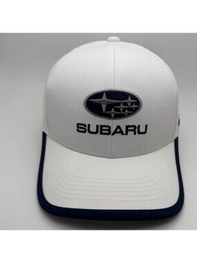 Subaru Snapback Baseball Hat Cap  Luther White Bear Performance White Navy Blue